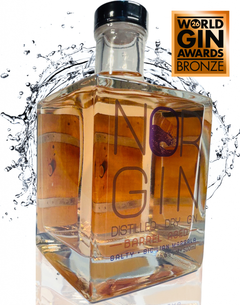amazon-titel-barrel-aged-salty-Gin-marsala+adward Barrel aged Gin Flasche Bronze Award world Gin Awards
